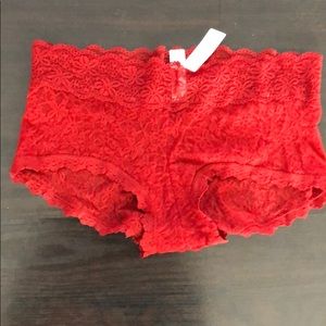 Red Gap Lace Boyshort Underwear